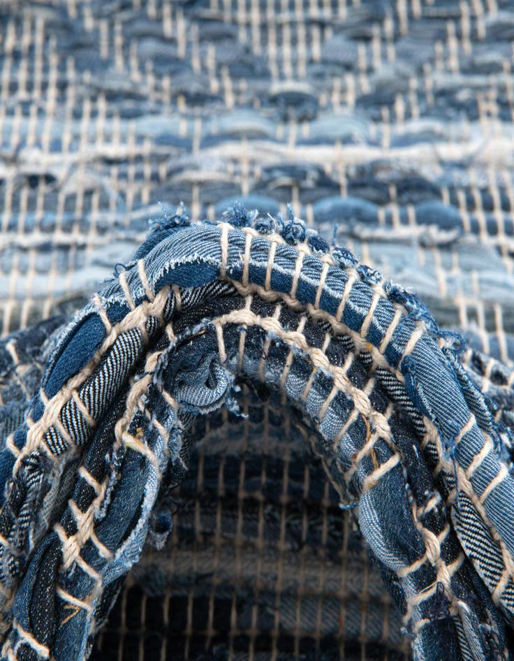 Detail image of  2' x 6' 1  Hand Woven Chindi Cotton Runner Rug