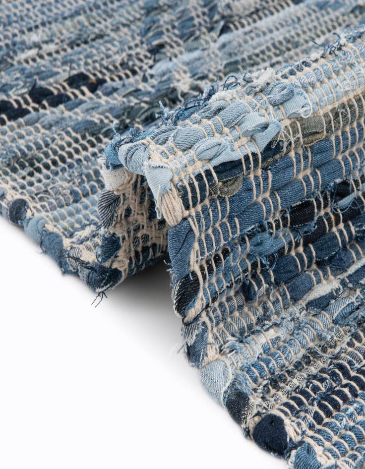 Detail image of  2' x 6' 1  Hand Woven Chindi Cotton Runner Rug