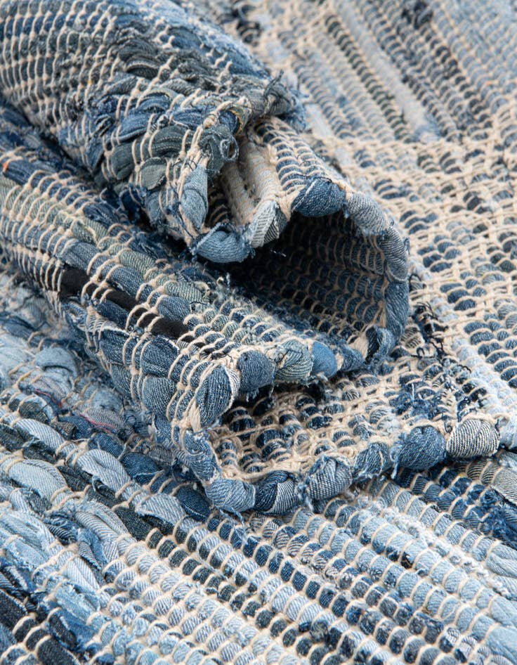 Detail image of  2' x 6' 1  Hand Woven Chindi Cotton Runner Rug