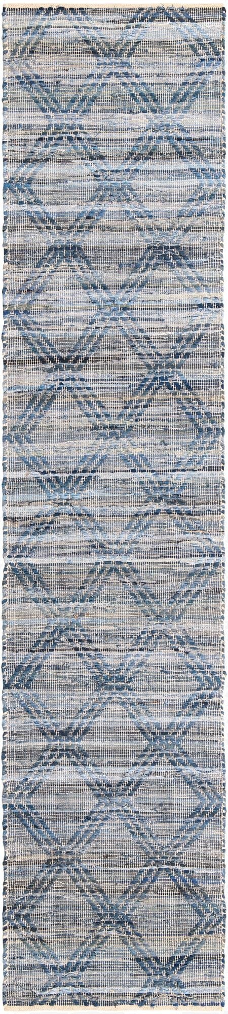  2' 7 x 12'  Hand Woven Chindi Cotton Runner Rug