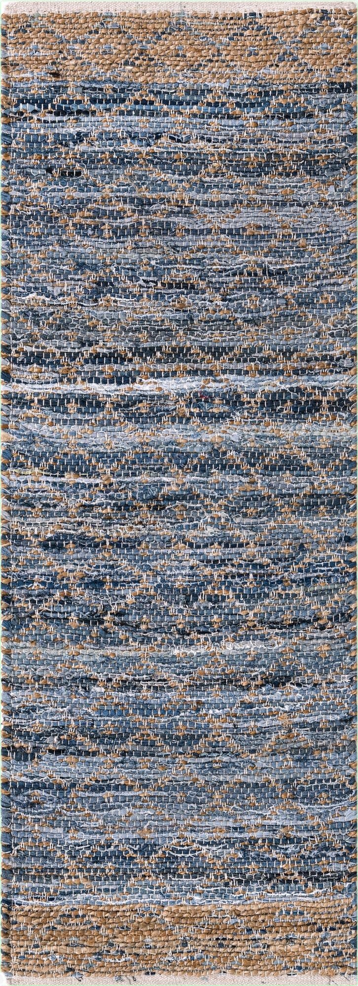 2' 2 x 6' 1  Hand Woven Chindi Trellis Runner Rug