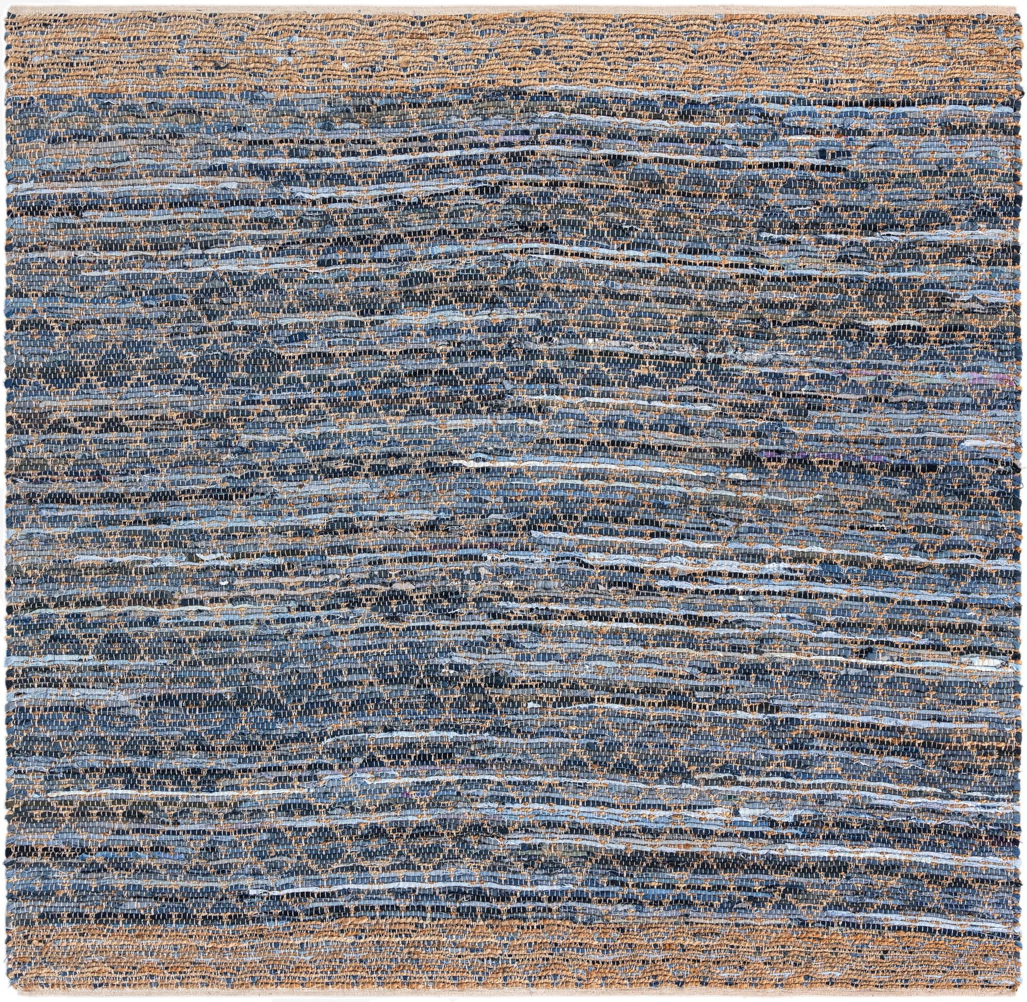  8' x 8'  Hand Woven Chindi Trellis Square Rug