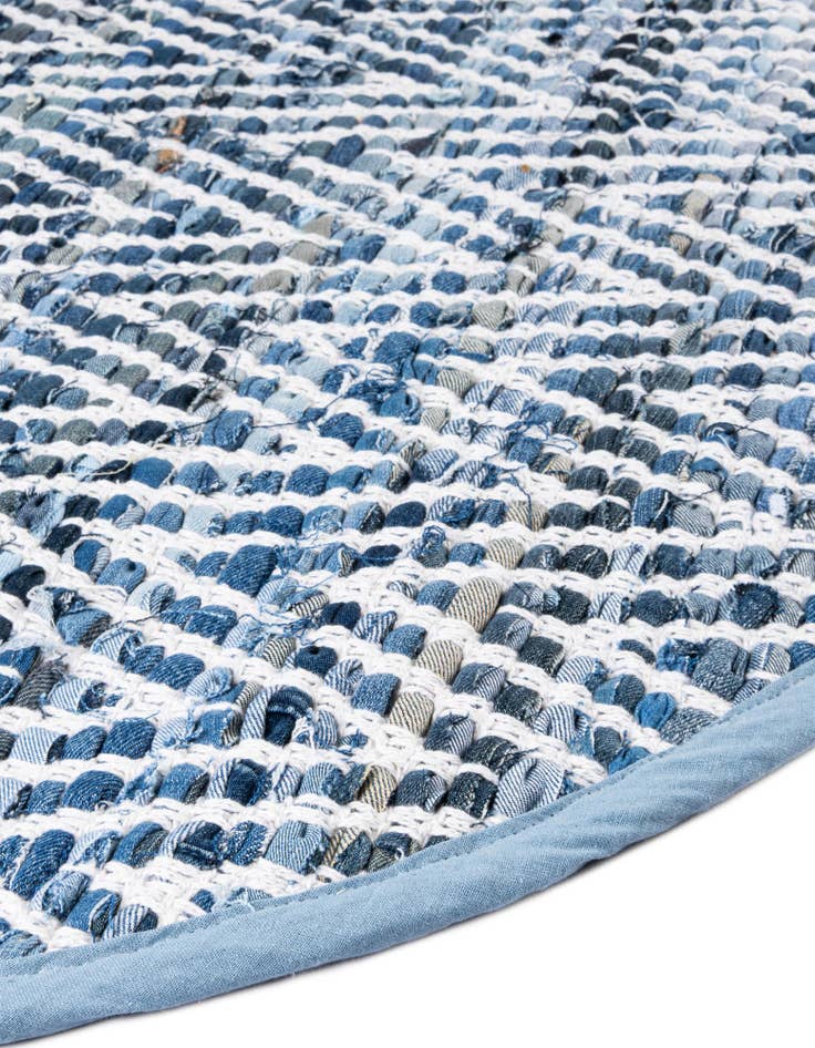 Detail image of  2' 2 x 3' 7  Hand Woven Chindi Chevron Hearth Rug