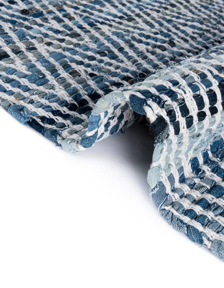 Detail image of  2' 2 x 3' 7  Hand Woven Chindi Chevron Hearth Rug