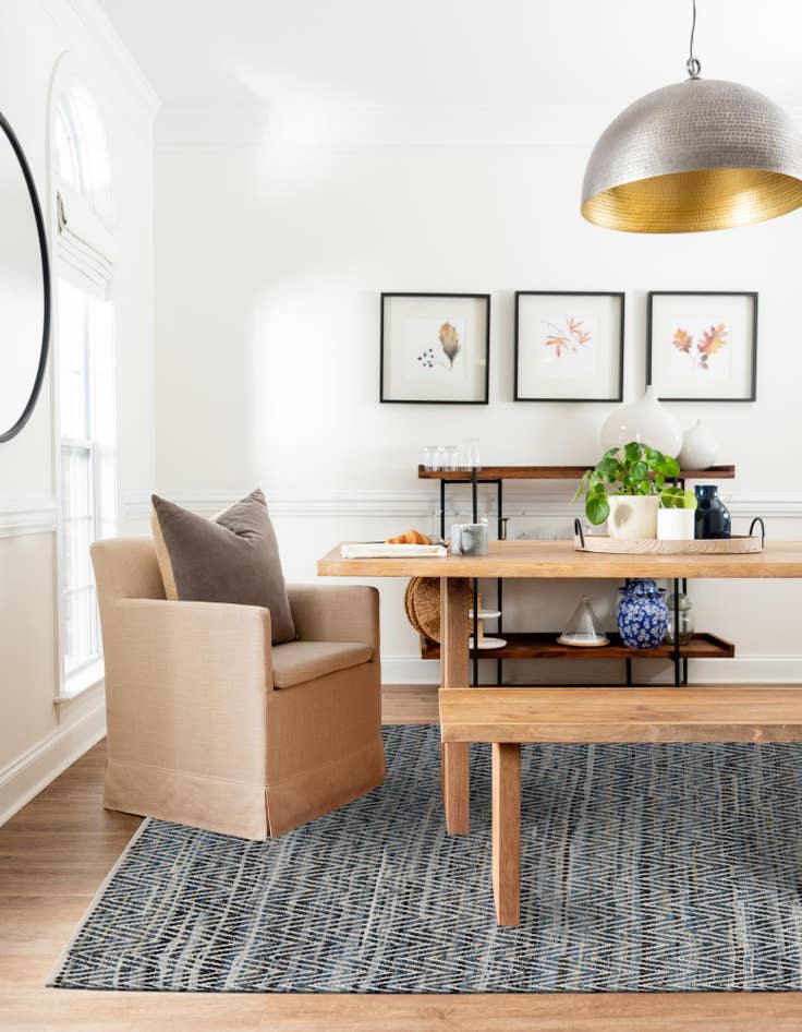 Detail image of  10' x 14' 1  Hand Woven Chindi Chevron Rug