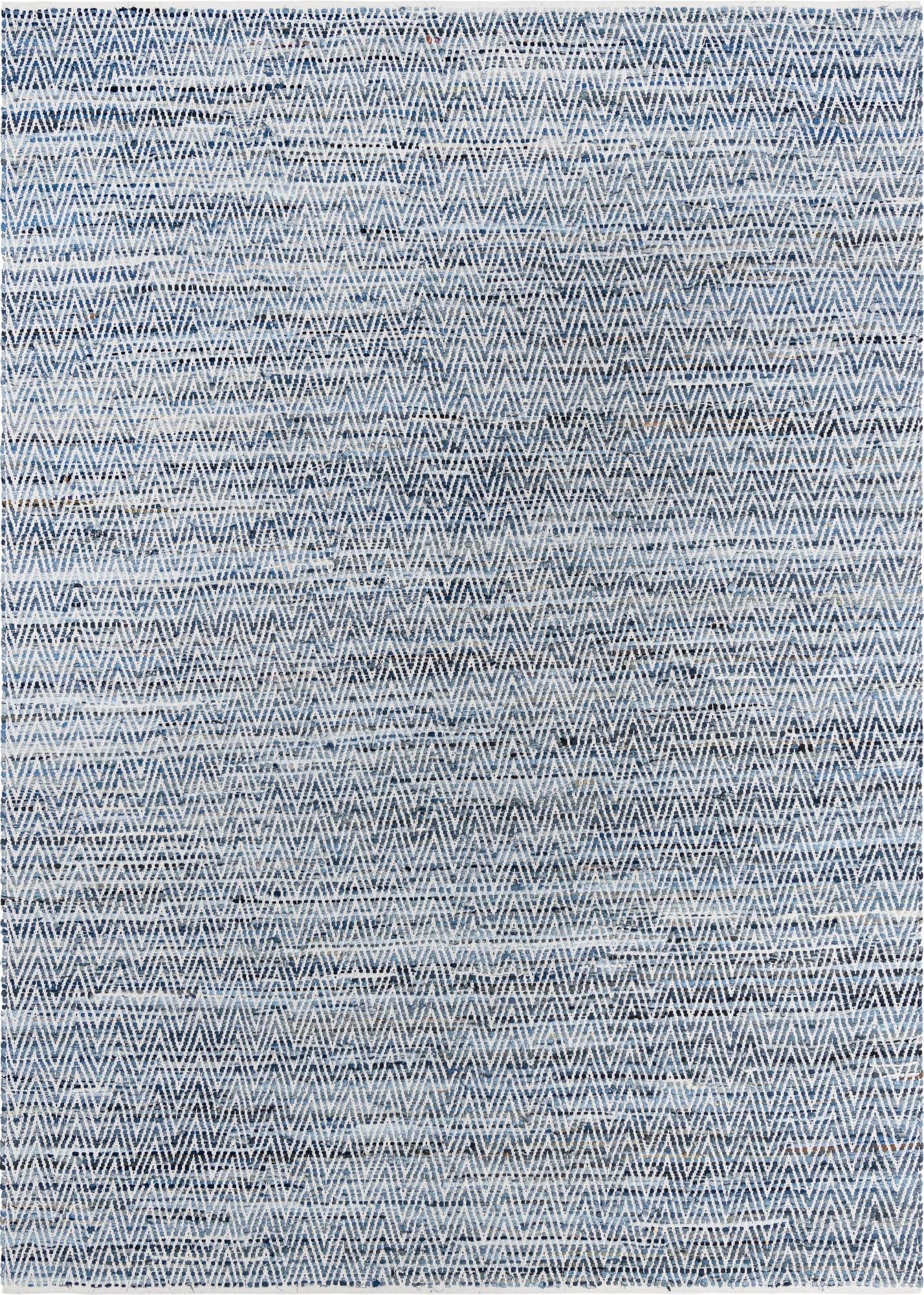  10' x 14' 1  Hand Woven Chindi Chevron Rug