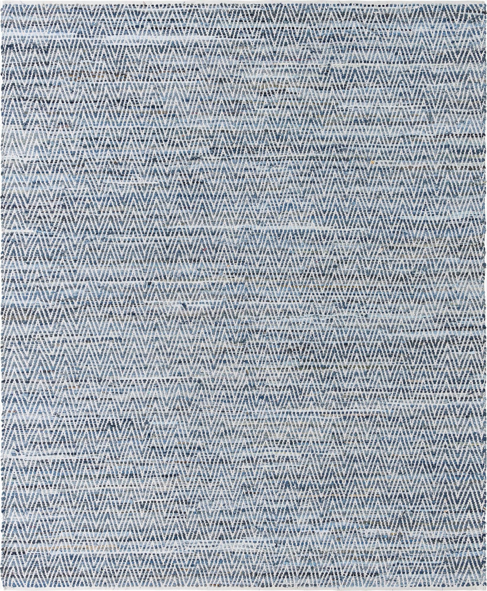  9' x 12'  Hand Woven Chindi Chevron Rug