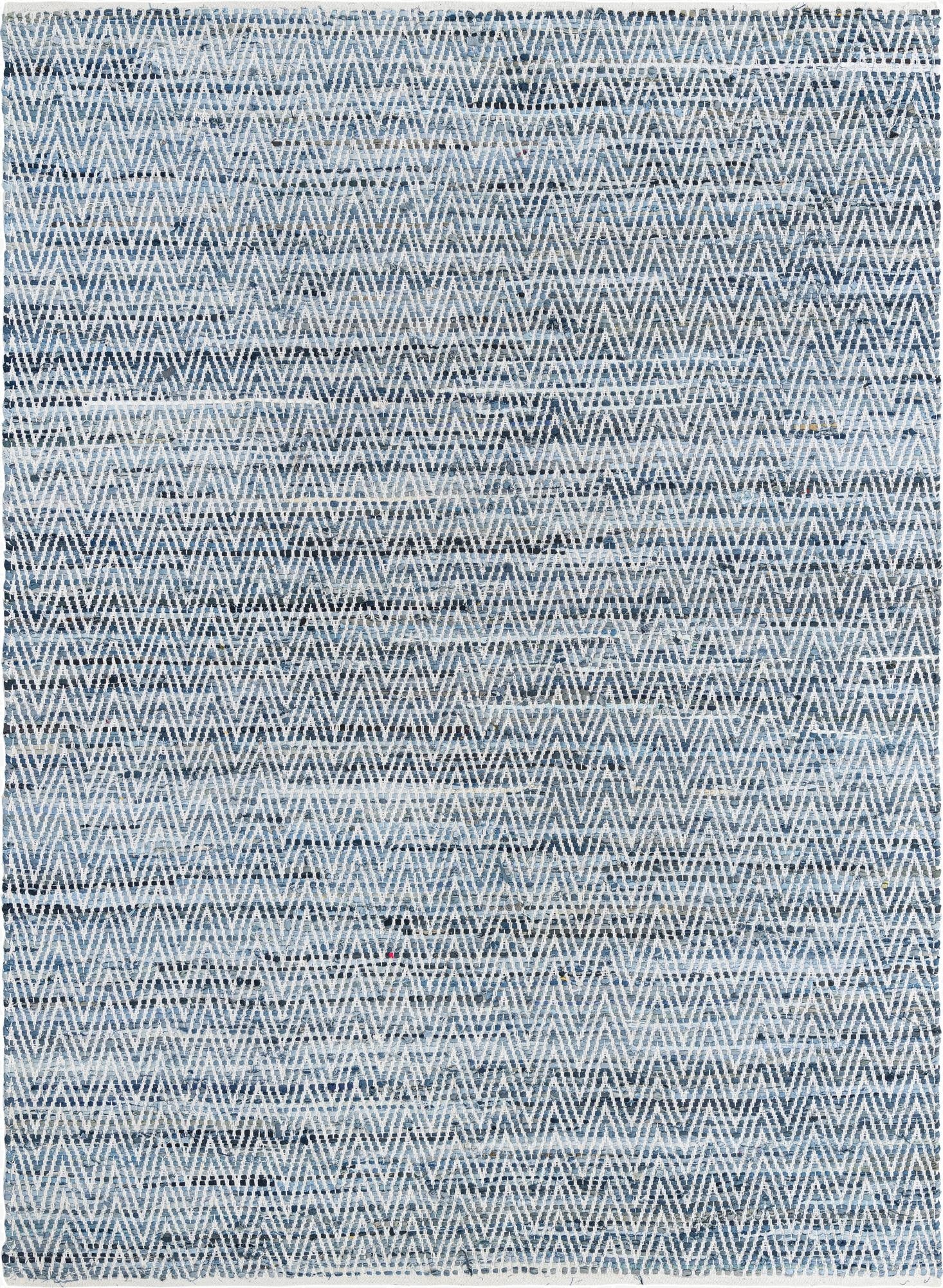  8' x 11'  Hand Woven Chindi Chevron Rug