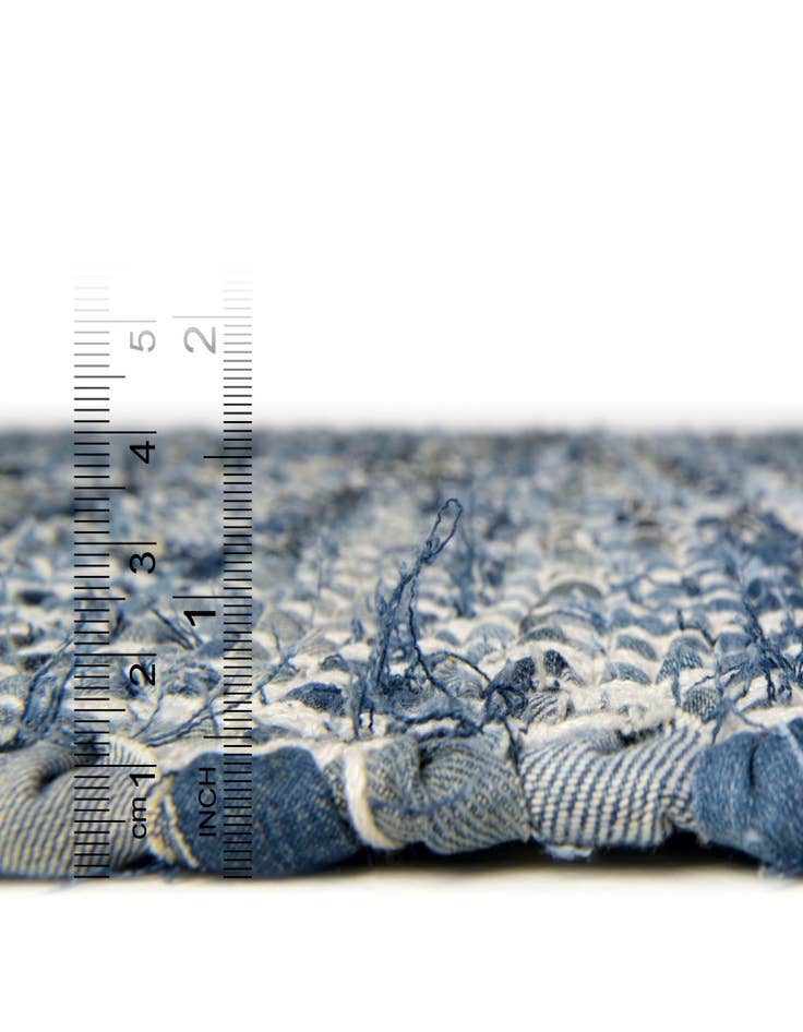 Detail image of  2' 7 x 10'  Hand Woven Chindi Chevron Runner Rug