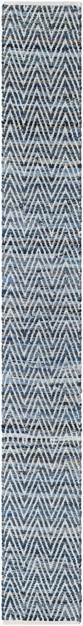  1' 2 x 10'  Hand Woven Chindi Chevron Table Runner Rug