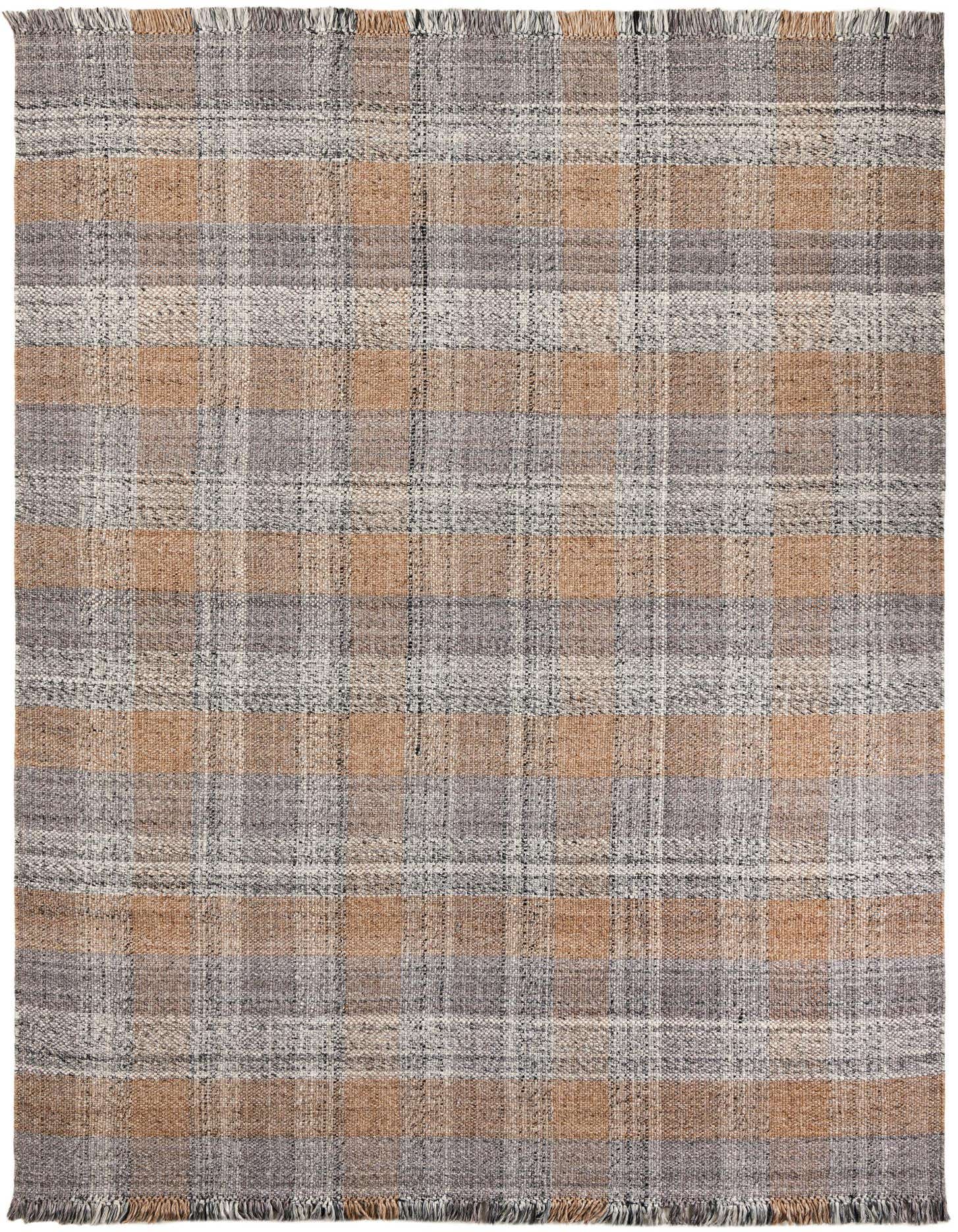 Primary image  9' x 12'  Hand Woven Eco Plaid   Washable Indoor / Outdoor Rug