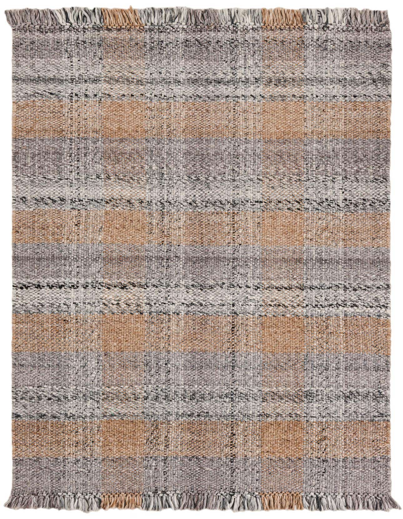 Primary image  4' 1 x 6' 1  Hand Woven Eco Plaid   Washable Indoor / Outdoor Rug