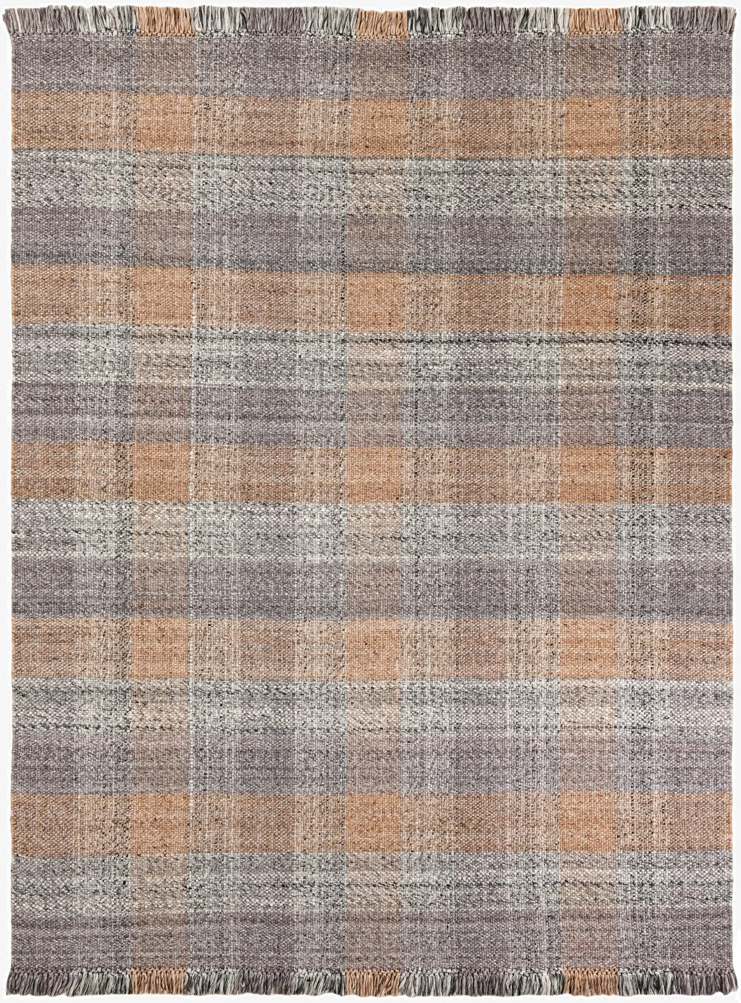 Primary image  7' 10 x 10'  Hand Woven Eco Plaid   Washable Indoor / Outdoor Rug