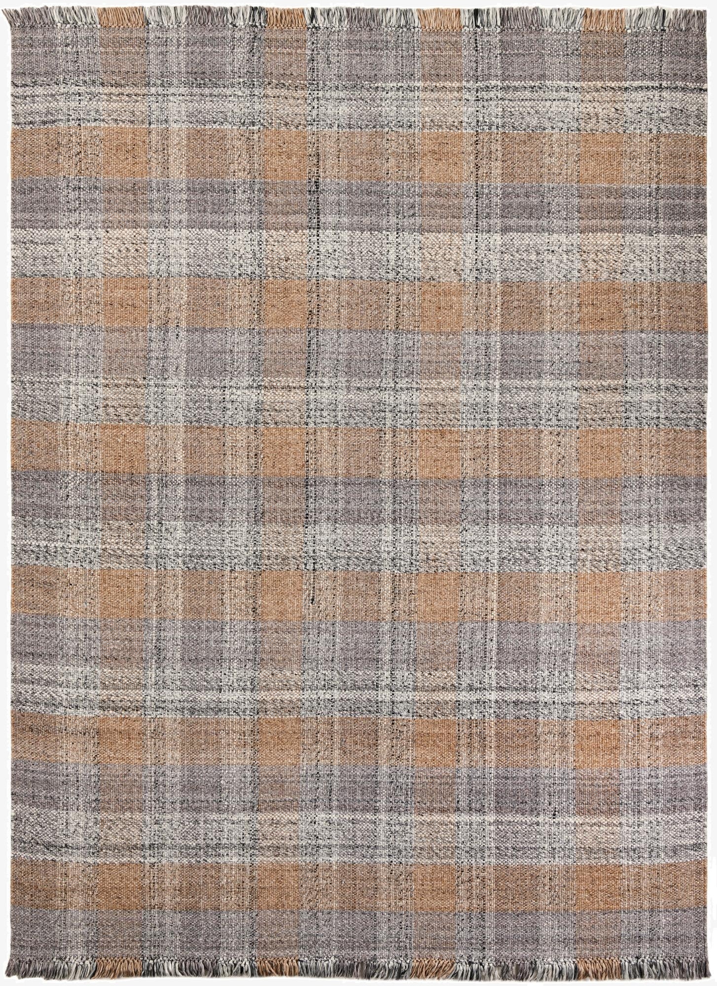  9' x 12'  Hand Woven Eco Plaid   Washable Indoor / Outdoor Rug