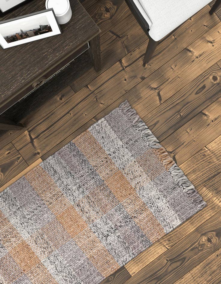 Detail image of  2' x 8'  Hand Woven Eco Plaid   Washable Indoor / Outdoor Runner Rug