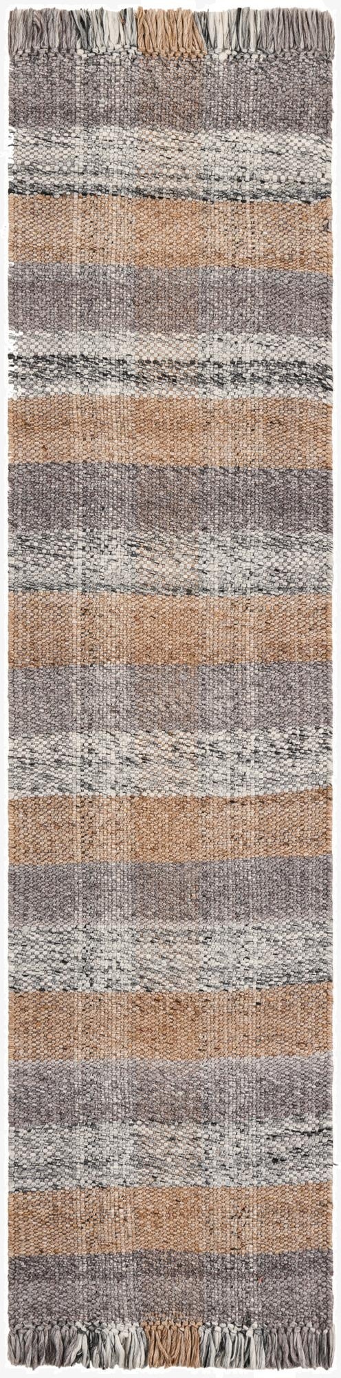 Primary image  2' x 8'  Hand Woven Eco Plaid   Washable Indoor / Outdoor Runner Rug