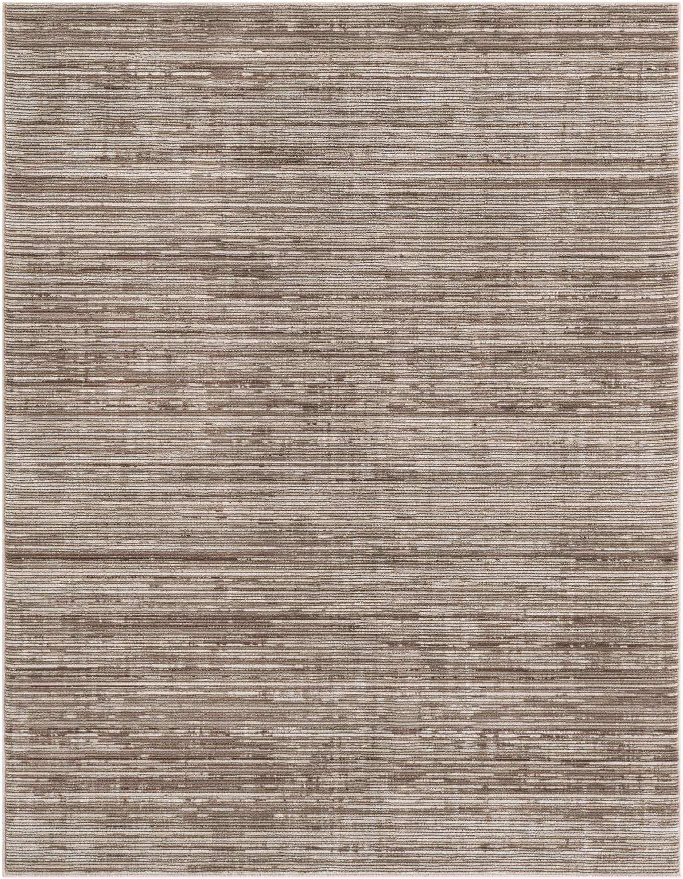 A 4x6 rectangular indoor rug featuring horizontal stripes in varying shades of brown, tan, and white.