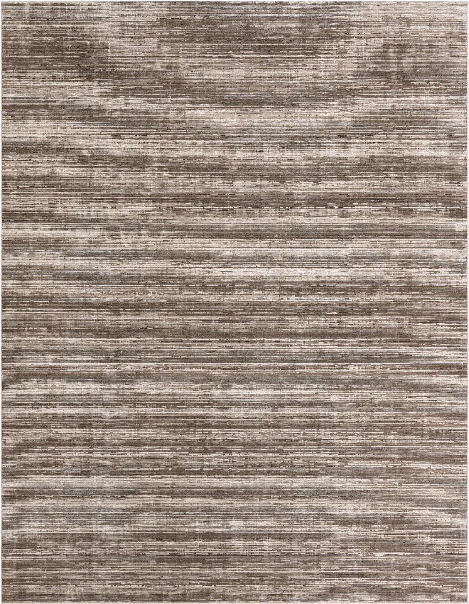 A 9x12 rectangular area rug featuring a textured, striped pattern in varying shades of brown, tan, and white.