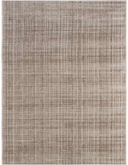 A 12 ft runner rug in shades of brown and tan with a modern, textured flatweave pattern, ideal for a hallway.