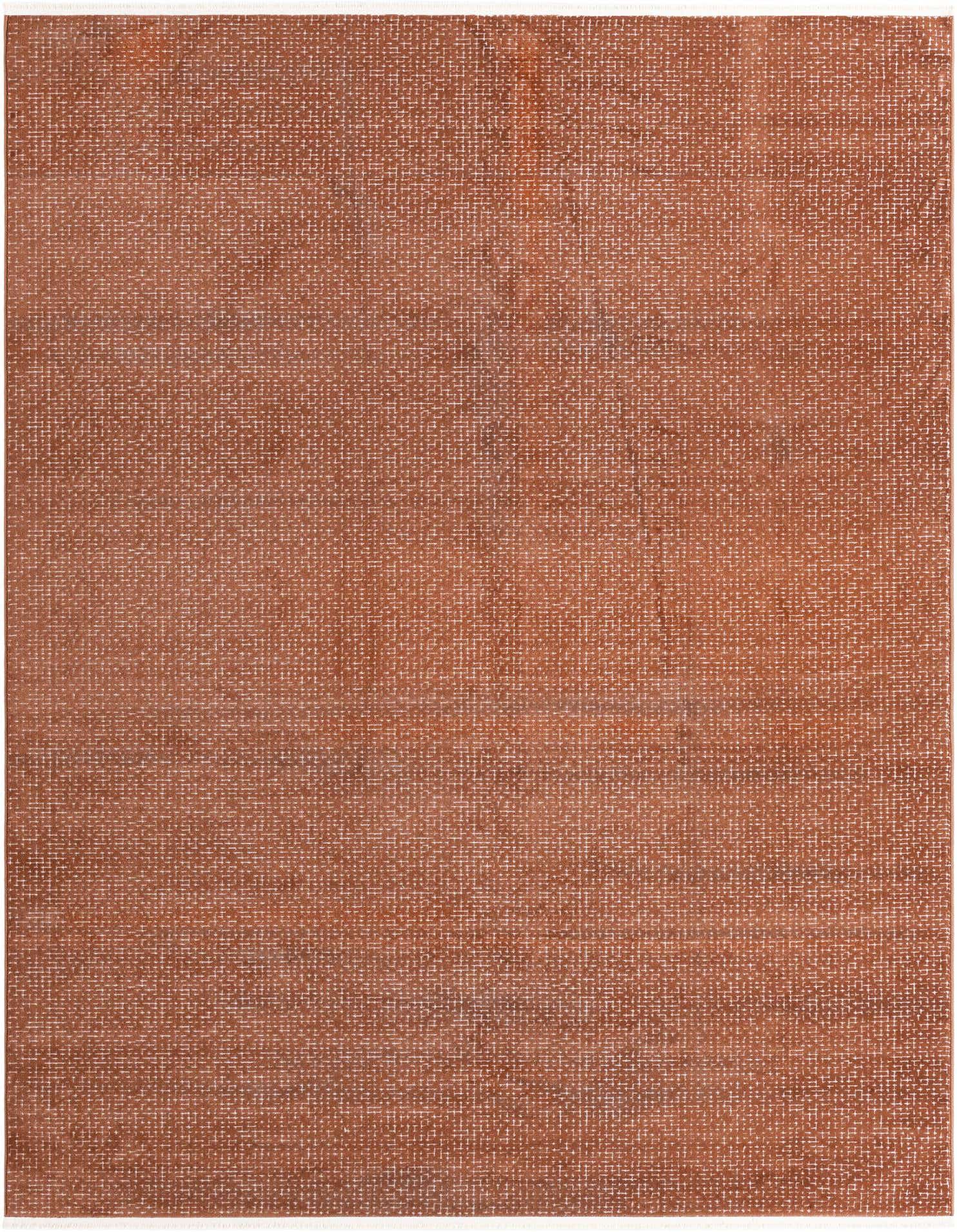 A rectangular 8x10 Aakaar area rug in a soft pink hue with a subtle textured weave, suitable for an office or living room.