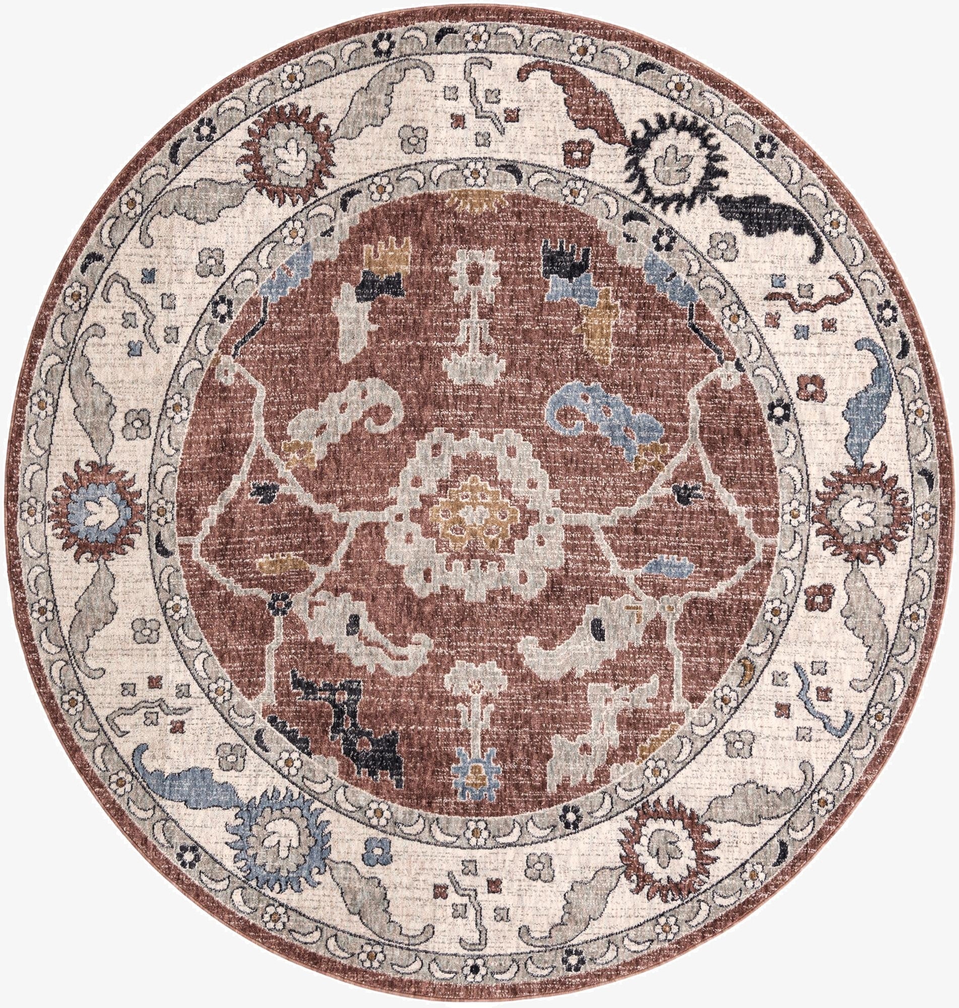  7' x 7' Eco Traditional Round Rug