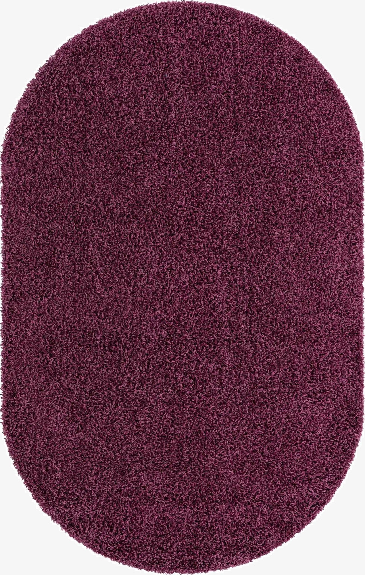  5' 3 x 8' Solid Shag Oval Rug