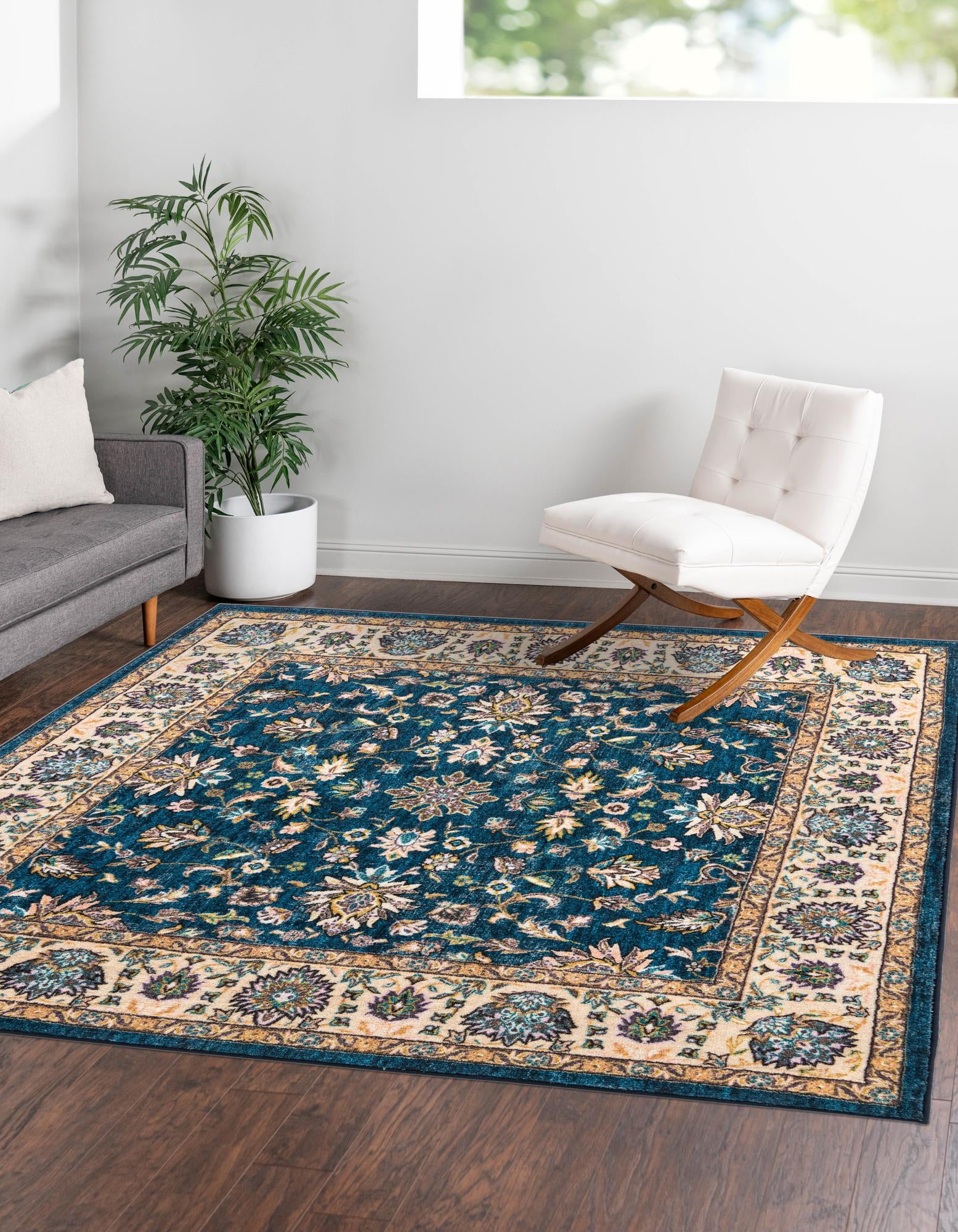 Egyptian Blue 7' 10 x 7' 10 Medina Square Rug | Rugs.com