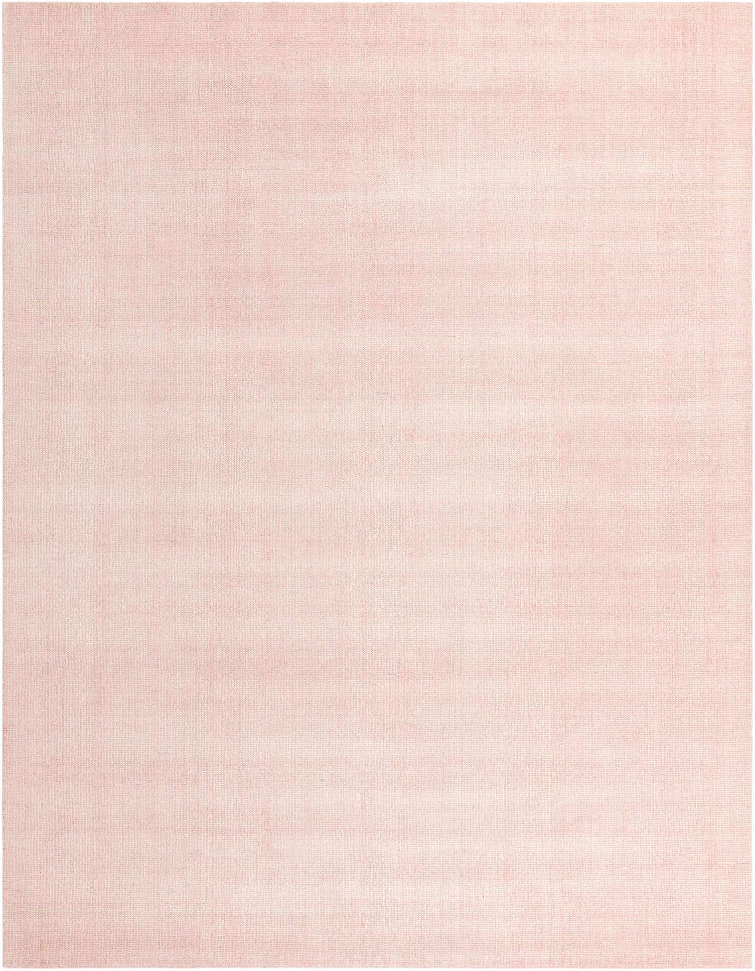 A large 10x13 rectangular Jill Zarin English Manor rug in a soft pink hue with a subtle textured weave, ideal for a modern living room.
