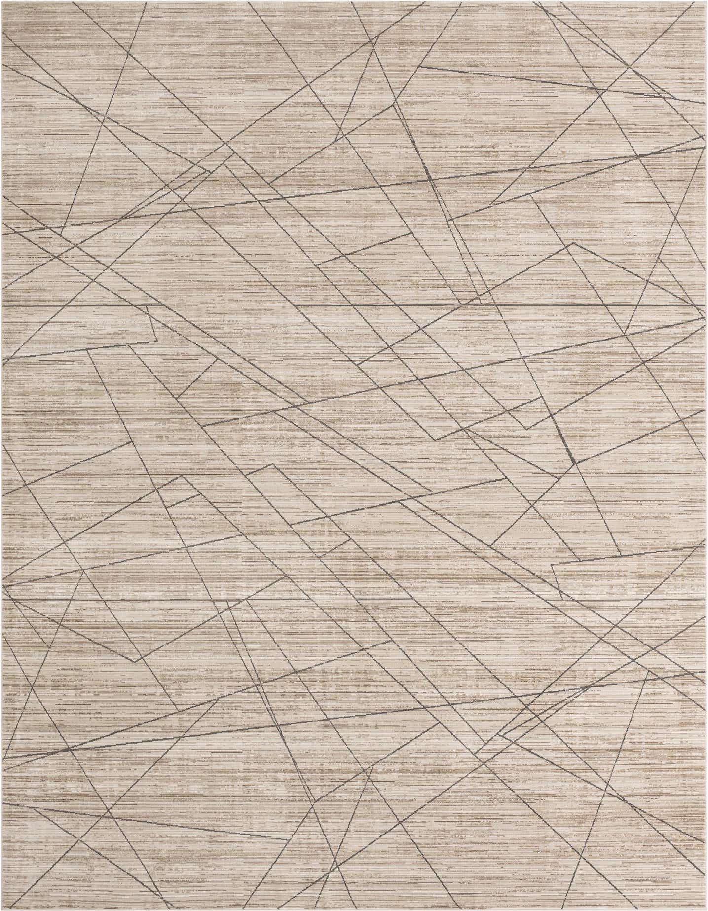 A 10x14 rectangular Silta rug with a modern abstract geometric pattern in shades of brown, tan, and white.
