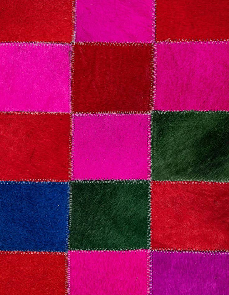 Detail image of  7' 10 x 9' 9 Cowhide - Patchwork Rug