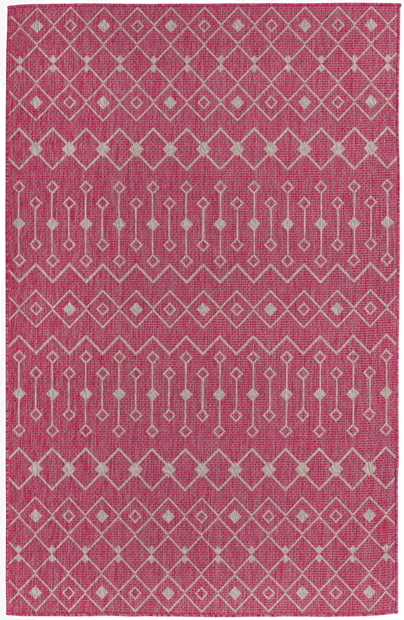  5' 3 x 8'  Washable Lattice Indoor / Outdoor Rug