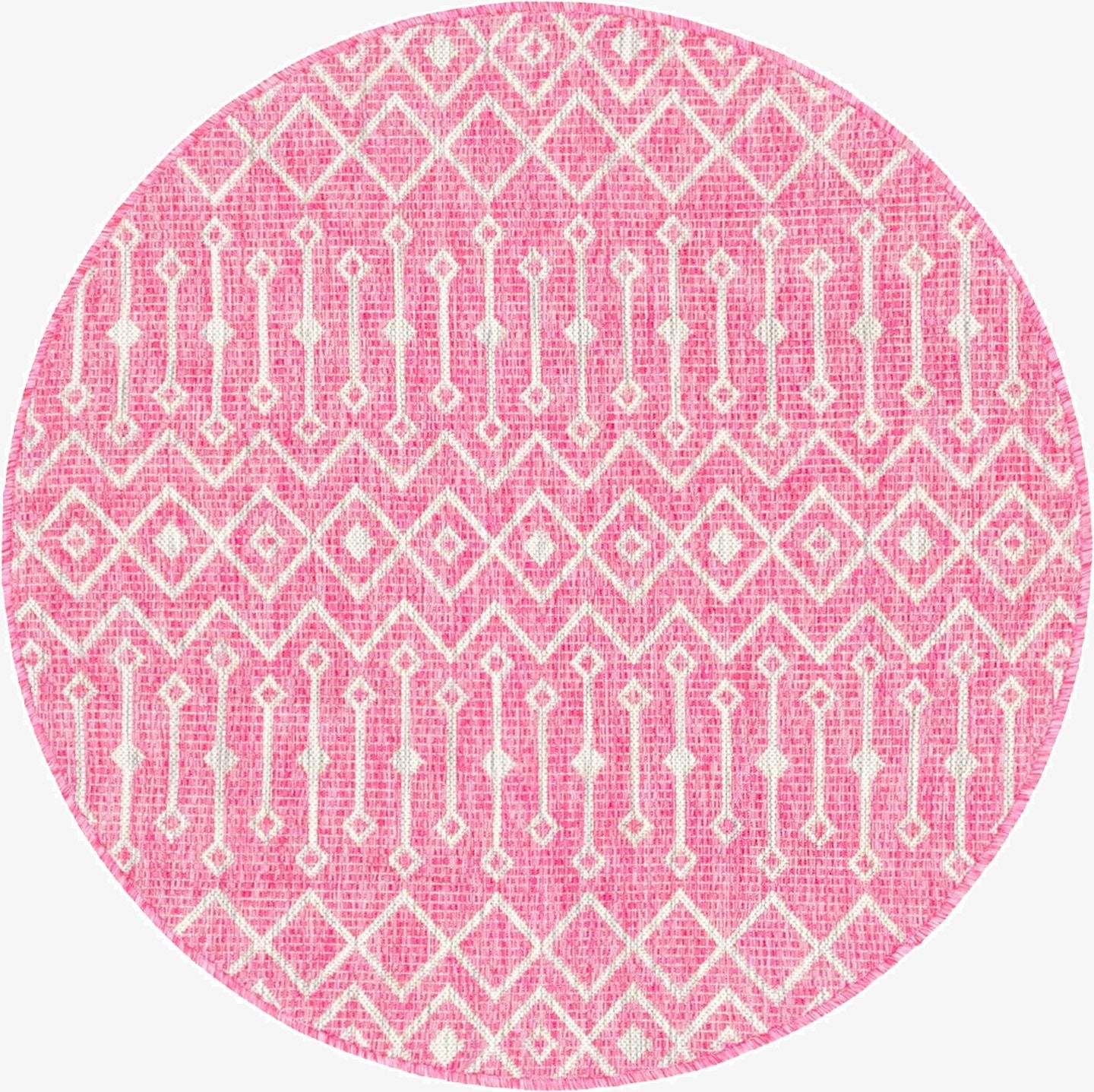  4' x 4'  Washable Lattice Indoor / Outdoor Round Rug