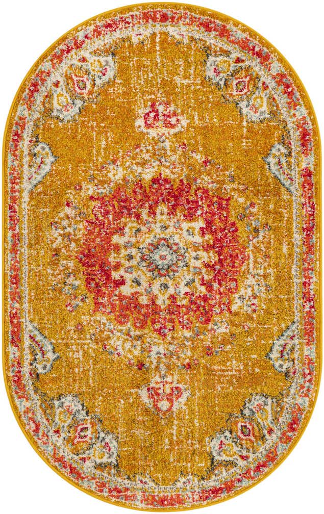 Gold 3' 3 x 5' 3 Madeline Oval Rug | Rugs.com