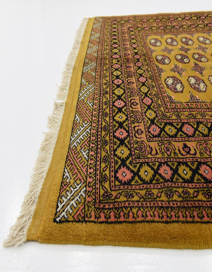 Detail image of  5' 8 x 7' 10  Hand Knotted Afghan Akhche Wool Rug