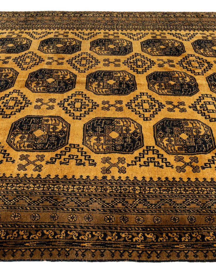 Detail image of  8' 7 x 11' 4  Hand Knotted Afghan Akhche Wool Rug