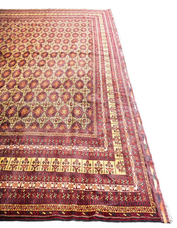 Detail image of  15' 8 x 19' 6  Hand Knotted Afghan Ersari Wool Rug