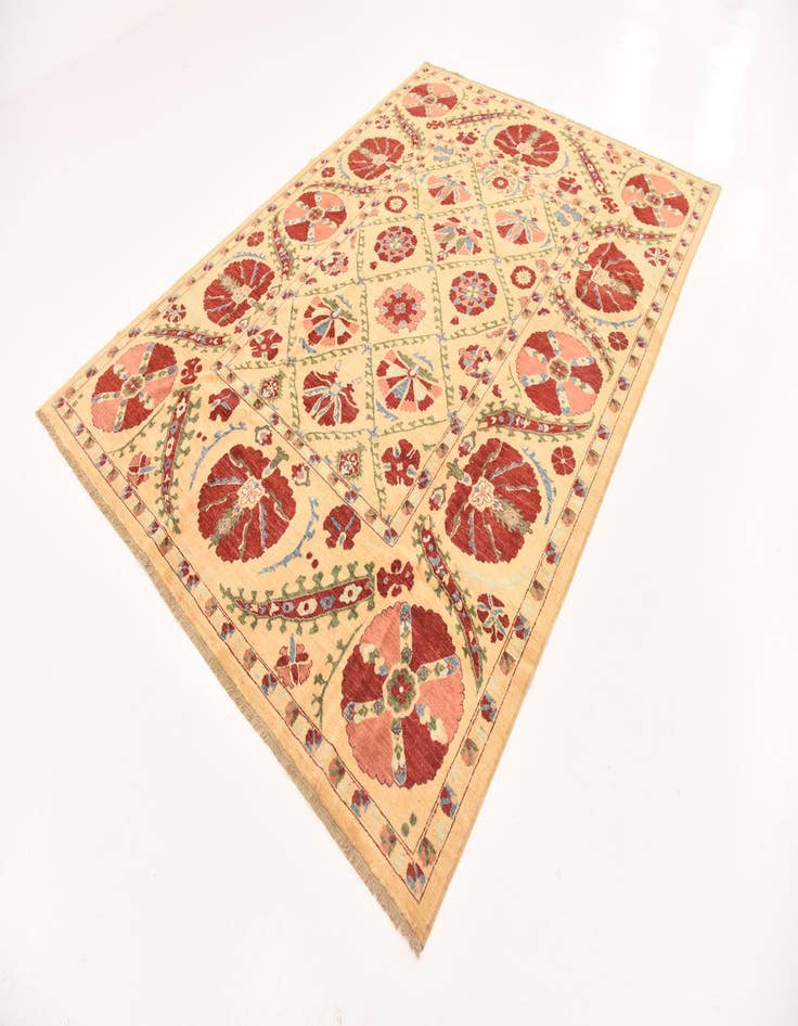 Detail image of  7' x 9' 7  Hand Knotted Ariana Ziegler Oriental Rug