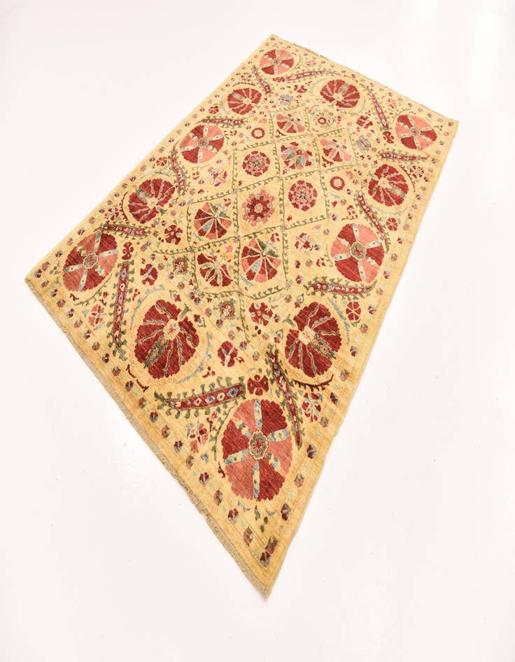 Detail image of  5' 8 x 8'  Hand Knotted Ariana Ziegler Oriental Rug