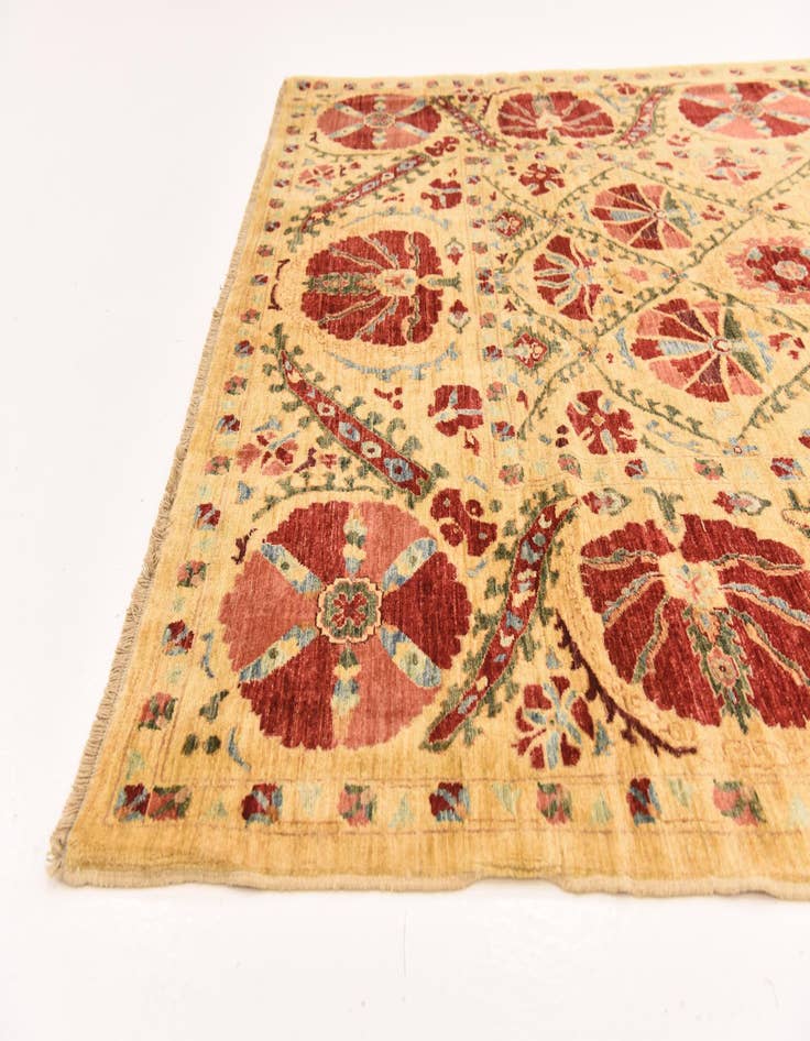 Detail image of  5' 8 x 8'  Hand Knotted Ariana Ziegler Oriental Rug