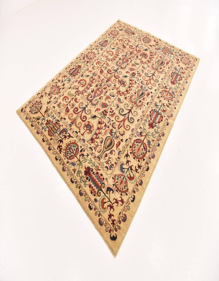 Detail image of  6' 3 x 8' 4  Hand Knotted Ariana Ziegler Oriental Rug