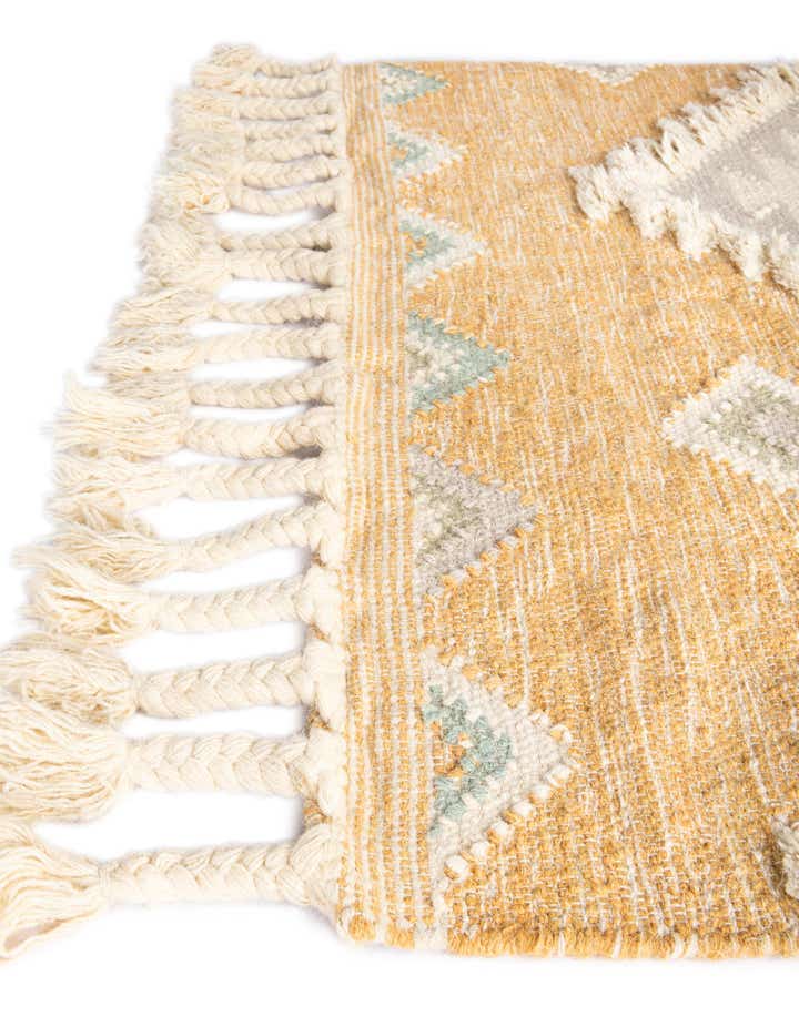 Gold 5' 1 x 8' Hand Woven Arizona Wool Rug | Rugs.com