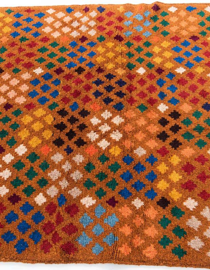 Detail image of  4' 8 x 7'  Hand Knotted Balouch Wool Rug