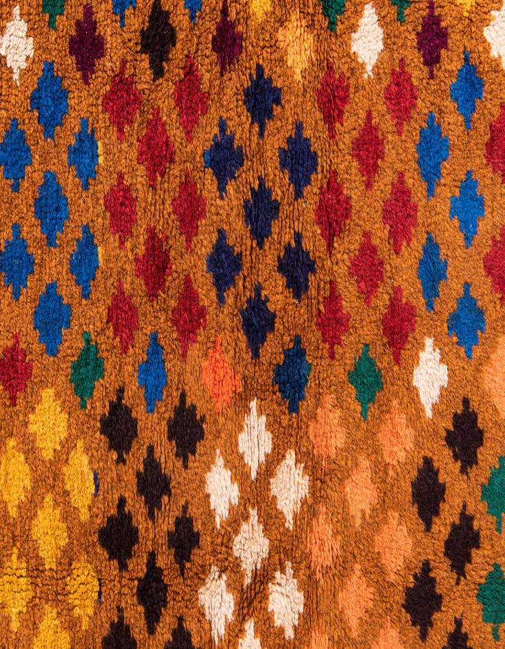 Detail image of  4' 8 x 7'  Hand Knotted Balouch Wool Rug