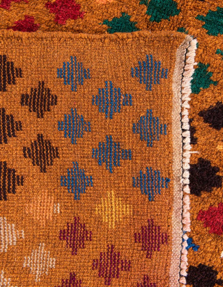 Detail image of  4' 8 x 7'  Hand Knotted Balouch Wool Rug