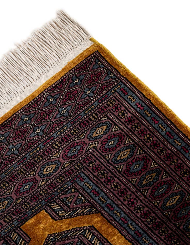 Detail image of  4' x 5' 9  Hand Knotted Bokhara Oriental Wool Rug