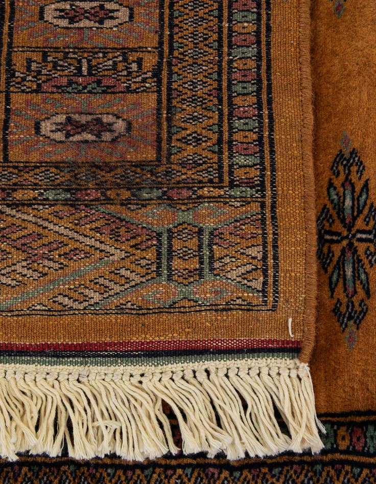 Detail image of  3' 2 x 4' 11  Hand Knotted Bokhara Oriental Wool Rug