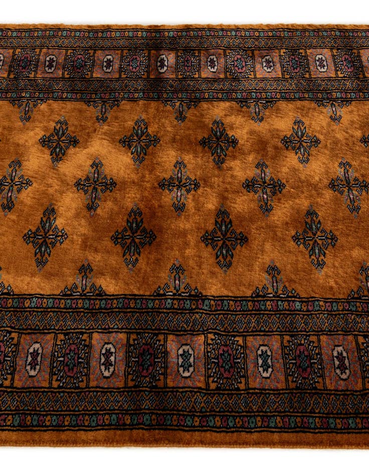 Detail image of  3' 2 x 4' 11  Hand Knotted Bokhara Oriental Wool Rug