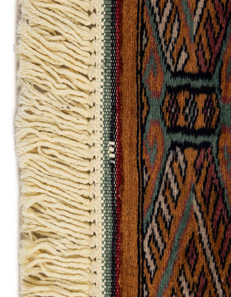 Detail image of  3' 2 x 4' 11  Hand Knotted Bokhara Oriental Wool Rug