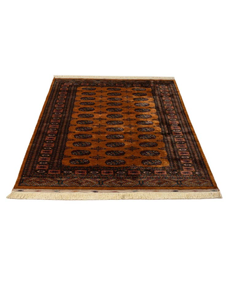 Detail image of  4' 6 x 6' 2  Hand Knotted Bokhara Wool Rug