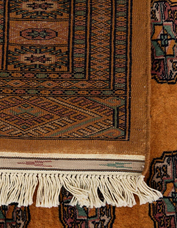 Detail image of  4' 6 x 6' 2  Hand Knotted Bokhara Wool Rug